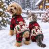 Warm Lining Pet Four Legged Clothes Thickened Cat Vest Cute Dog Christmas Jumpsuit  For 1-22kg