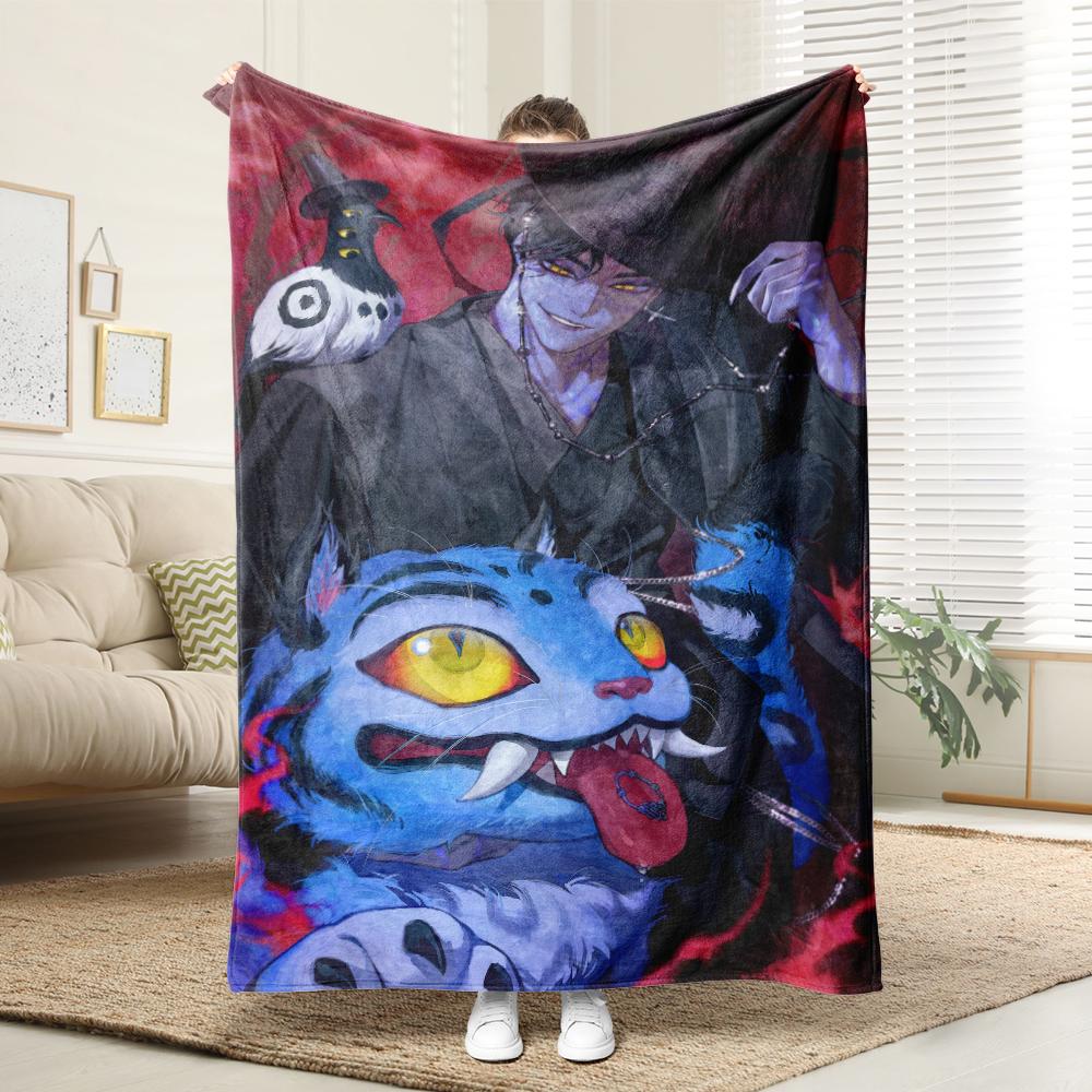 KPop Demon Hunters The fantasy world on the blanket: Anime characters and cute pet patterns keep warm and warm