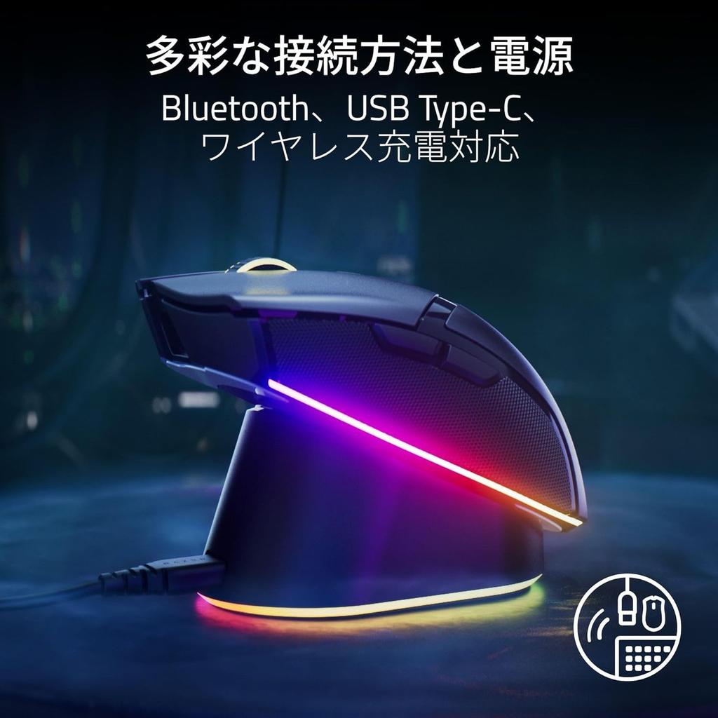 Razer Cobra Pro: A compact wireless gaming mouse with immersive underglow lighting and a perfect fit for claw and fingertip grips. High-speed