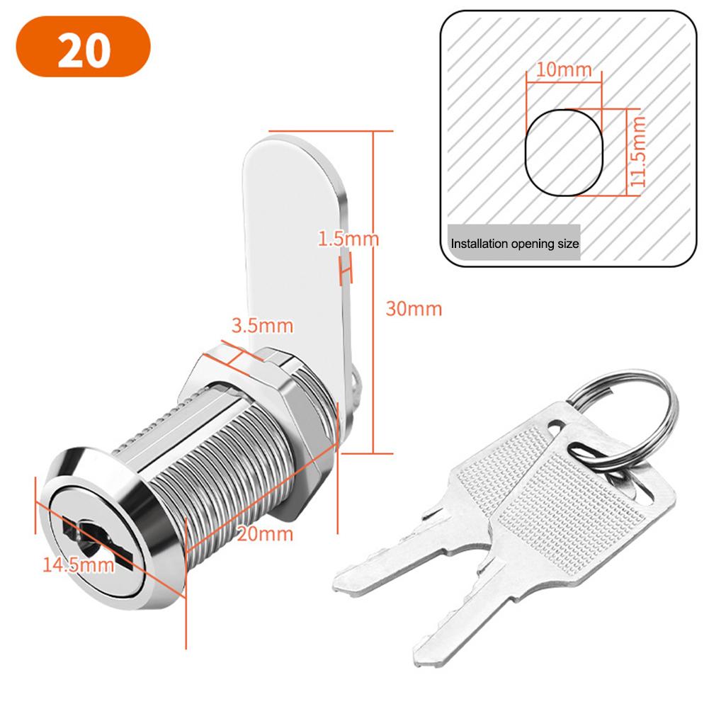 Cam Lock For Mailbox File Cabinet Lock 16mm Enhanced Security Mechanism Long-lasting Performance Two Spare Keys