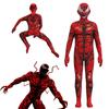 Atemberaubender Kinder Venom Carnage Jumpsuit Rot Ganzkörperkostüm Anzug Für Halloween Cos Performance
