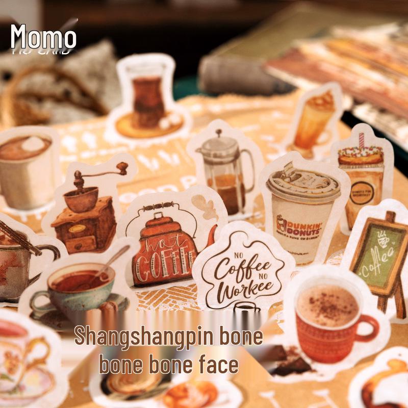 Momo PET Material Retro Journal Decor Stickers - Time and Space Series, 200 Pieces, 4 Styles