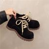Fashion Suede Lace-Up Pumps Round Toe Flat with Solid Color Fashion Comfortable Sexy Elegant Novelty Women Shoes Newest Leather Shoes