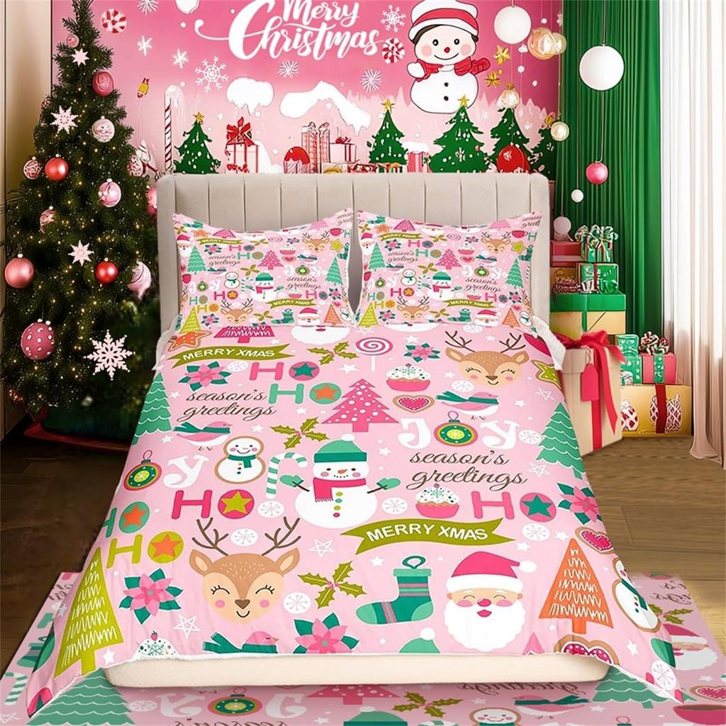 Comforter Christmas Xmas Tree Queen Size Soft Comfortable And Warm Printed For Boys And Girls Room Decoration
