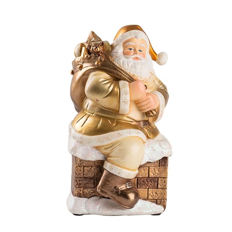 Handcrafted Santa Statue Resins Ornaments For Desktop Christmas Scene And Festival Decoration