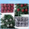 Festive 7cm Black And White Gingham Christmas Ball Hanging Decorations For Tree Trim