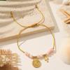 Trendy Cross Pendant Beaded Couple Bracelet