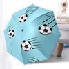 Soccer Ball Pattern Automatic Opening/Closing Umbrella with Convenient Three Fold Design,8 Bone Iron Frame Outdoor Umbrella Perfect Gift