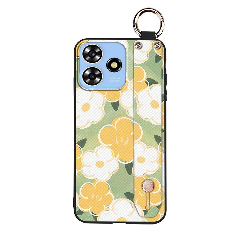 Phone Holder Kickstand Phone Case For ZTE Blade A73 4G/V50 Smart Durable Anti-dust Silicone Wrist Strap Fashion Design