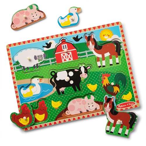 

Melissa & Doug Farm Peg Puzzle (MD9050) for ages 2 and up