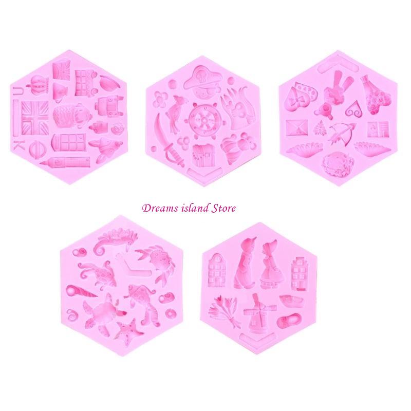 Various Shaped Silicone Mold Fondant Cake Mould Chocolate Mould Cake Decorating Tools Kitchen Baking Accessories HX6C