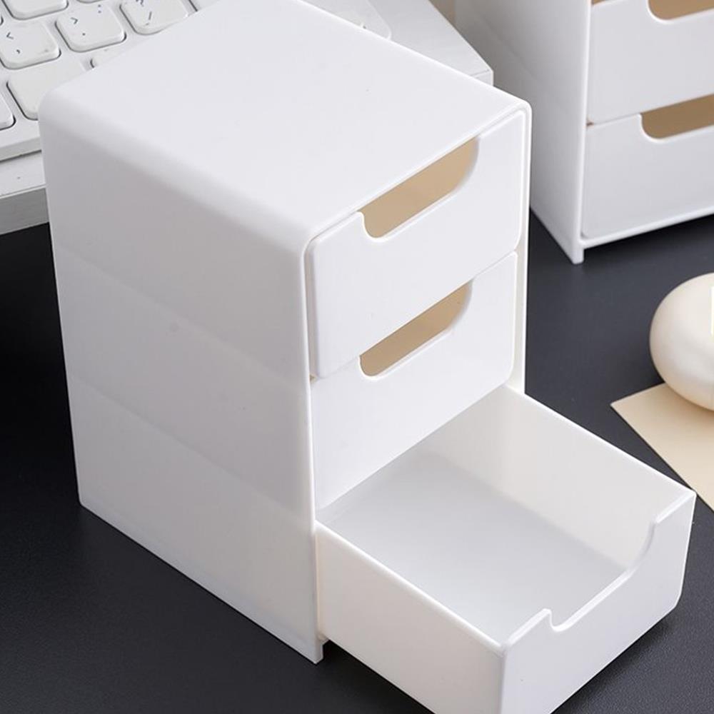 Boîte à bijoux de bureau Boîte de rangement pour cosmétiques Organisateur à triple tiroir Boîte grande capacité Boîtes de rangement DIY Récipient pour petits objets