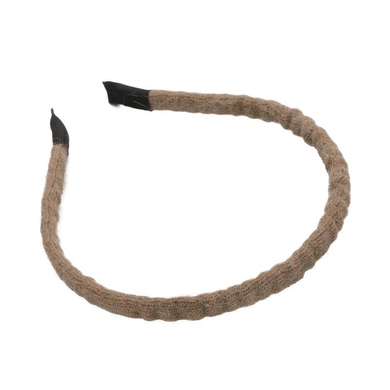 Retro Winter Wool Knitting Headbands Fashion Plush Elastic Thin Hair Bands For Woman Girls Simple Sweet Temperament Hair Hoop