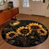 Sunflower Round Carpet Vintage Rustic Style Home Decor Rug Water-absorbing Anti Slip Floormat for Doormat Living Room Bedroom