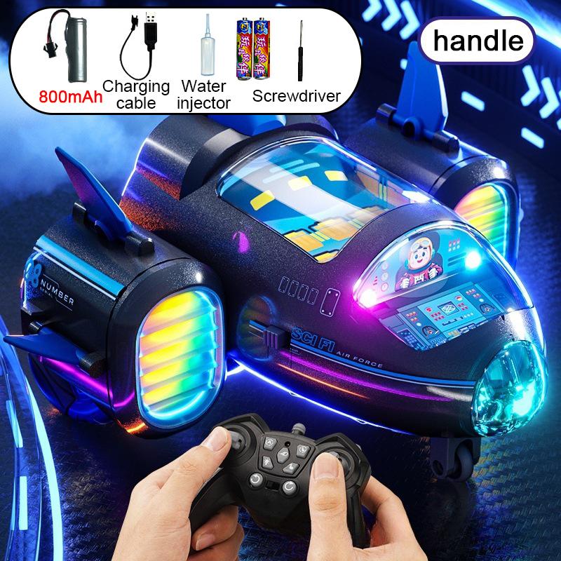 

RC Rover Stunt Spaceship RC Car Remote Control Car Children s Toy With Light & Music Simulated Rocket blue-battery-800mAh