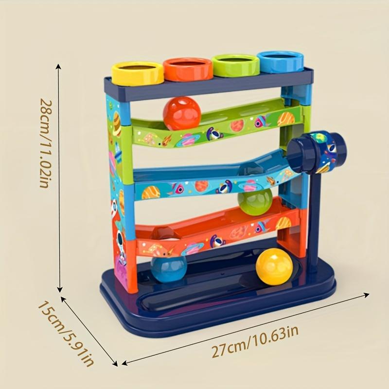 1Set Montessori, Multi-layer Track Slide Rolling Ball Toys, Children s Fun Puzzle Knock Knock Early Education Educational Toy