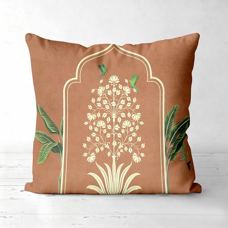 Indian Style Decorative Cushion Covers Floral Peacock Cow Polyester pillowcase, sofa decorative cushion cov Headboard Pillow