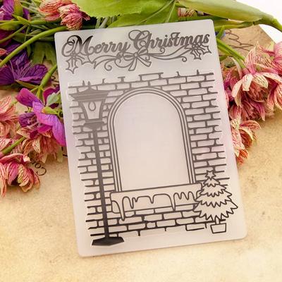 Merry Christmas Background Embossing Folder for Making Floral DIY Plastic Scrapbooking Photo Album Card Paper Craft Decoration