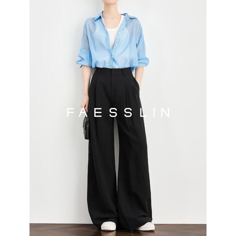 FAESSLIN Women s Tencel Linen Relaxed Wide-Leg Trousers XL (Normal)
