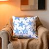 1Pcs Cushion Cover, White Background With Blue Star Patterns, Fresh And Dreamy Style, Same Print On Both Sides, Soft And Comfo