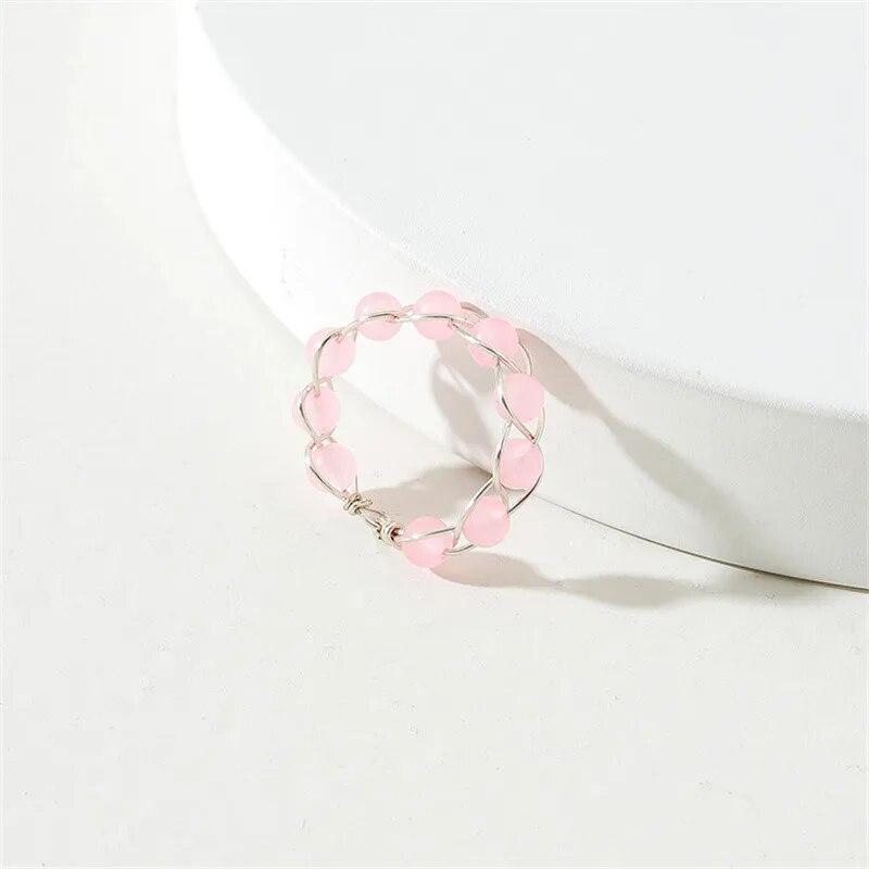 Fashion Vintage Natural Stone Ring For Women Men Female Luxury Copper Wire Wrap Blue Moonstone Rings Wholesale Jewelry Gifts