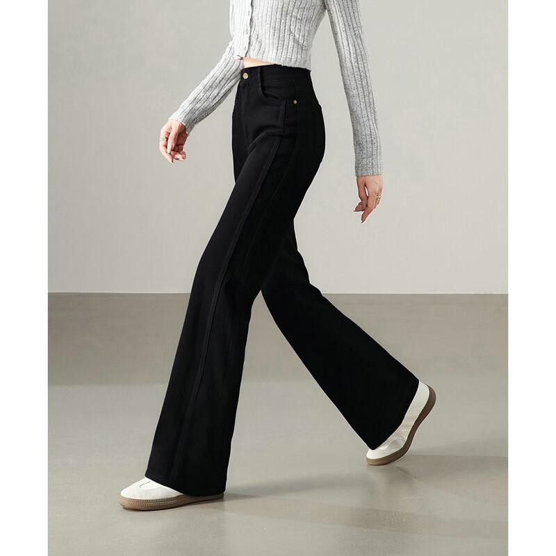 Retro Washed High-Waist Straight-Leg Jeans