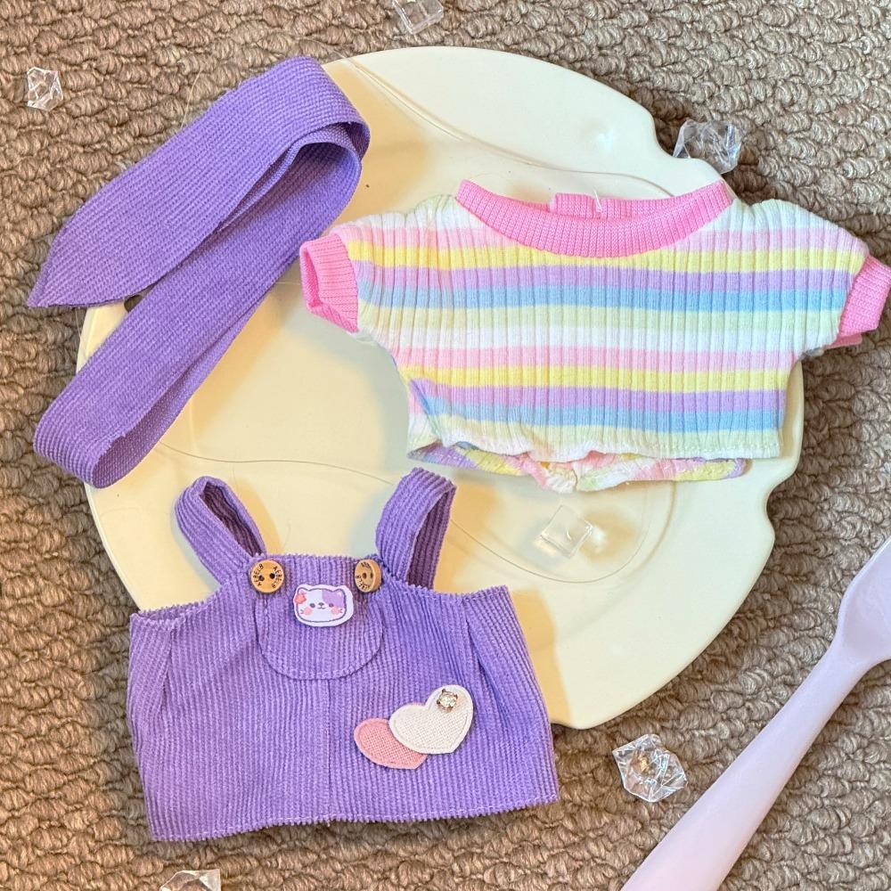 Cotton Material Doll Clothes Multicolor Miniature Dress House Accessories Doll Cap  Changing Game