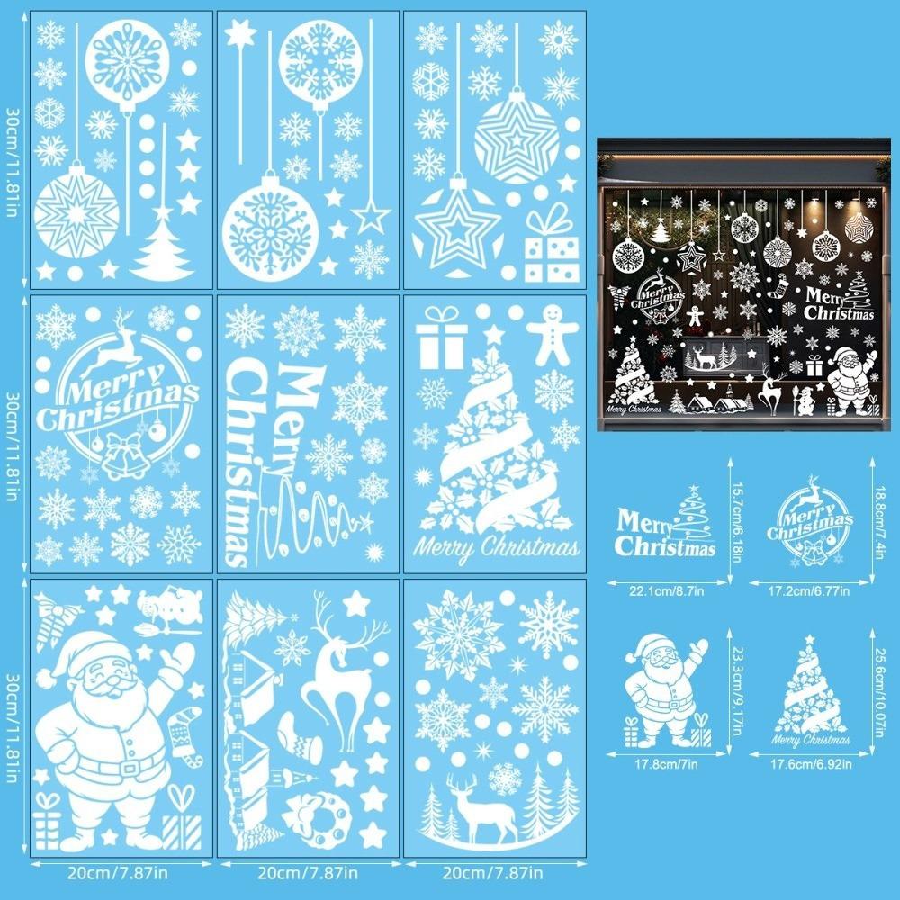White Castle Christmas Window Sticker Self Adhesive Static Cling Decals Xmas Season