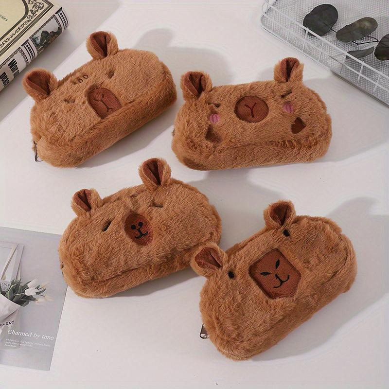 Plush Pen Bag Cute Cartoon Stationery Storage Bag Large Capacity Stationery Box