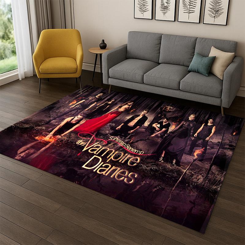 Tappeto The Vampire Diaries Damon Salvatore per Camera da Letto Soggiorno Divano Sala Giochi Zerbino Decorazione Casa, Tappeto Area Bambini Antiscivolo