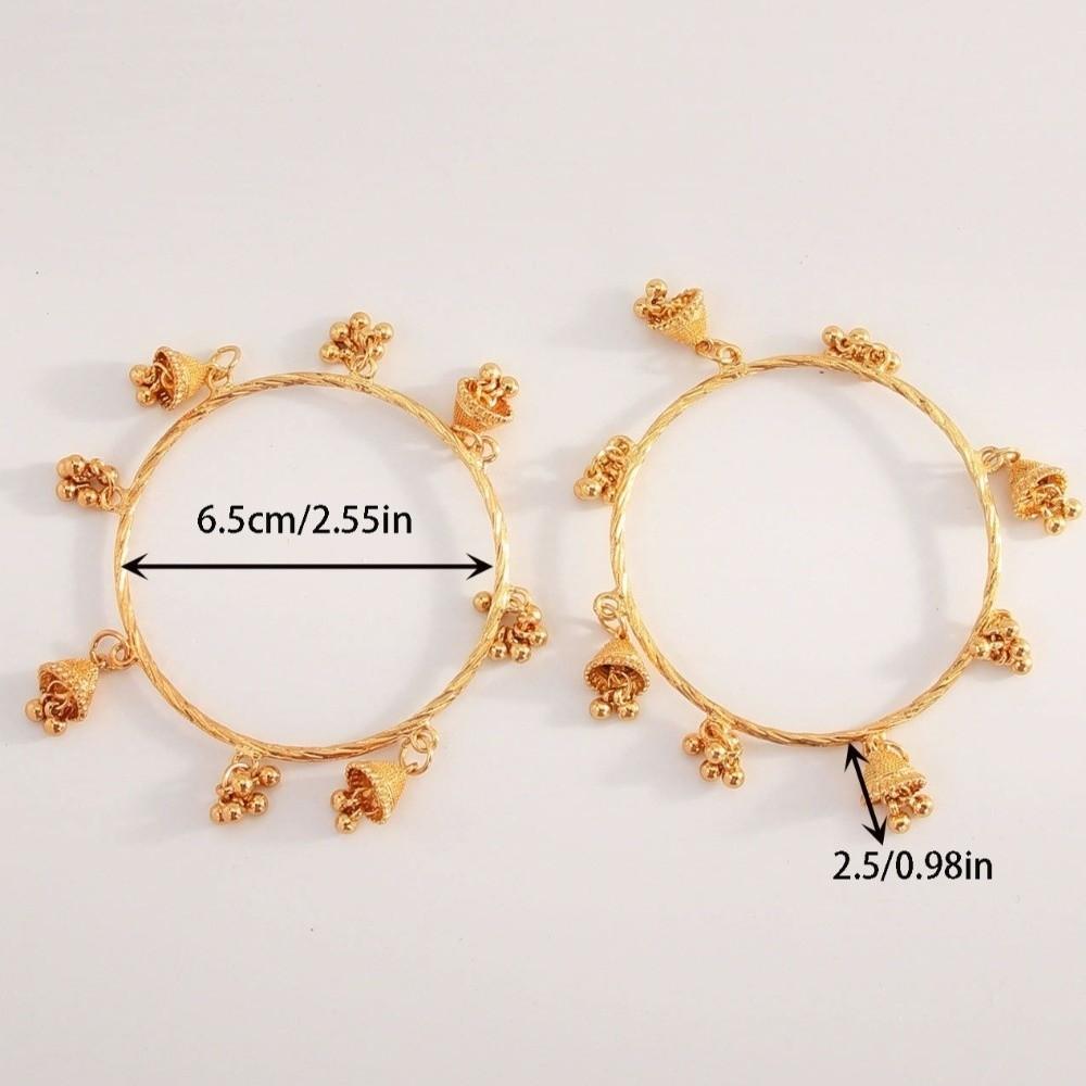 2pcs Zinc Zinc Alloy Bohemian Style Bracelets Elegant Multi-Drop Ornament Bangle Bell Charm Bracelet Daily
