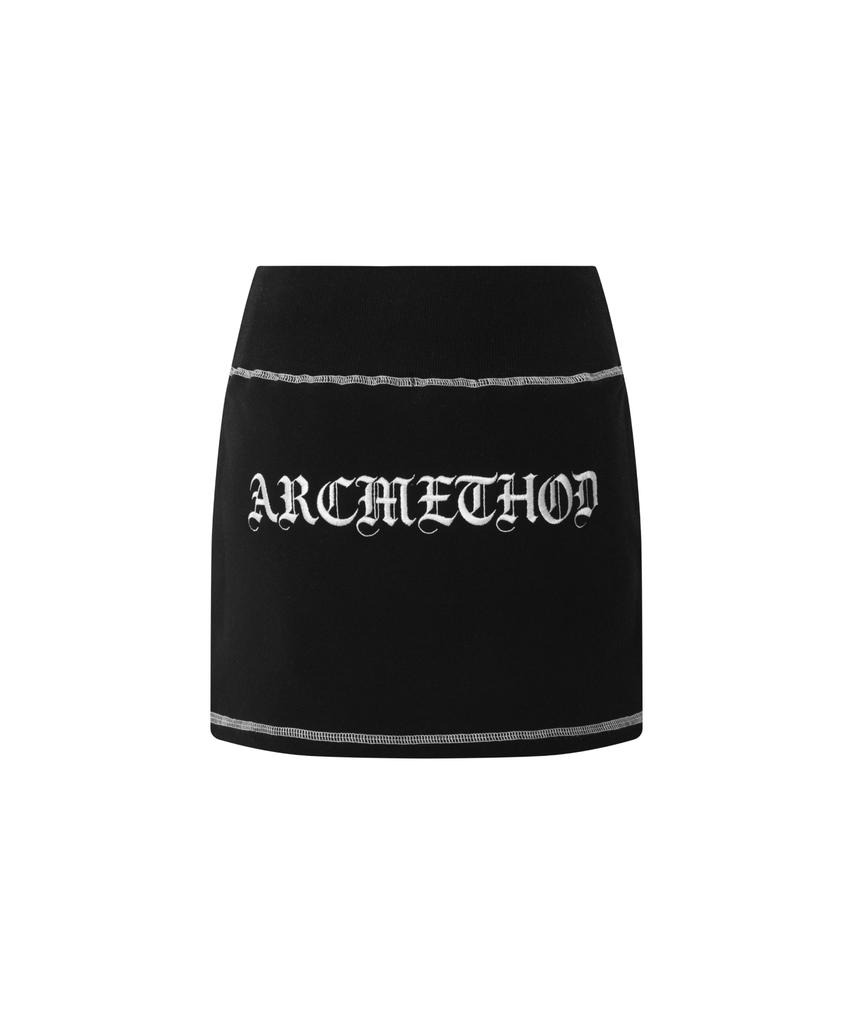 Akeumeseodeu Logo Mini Skirt [Black]
