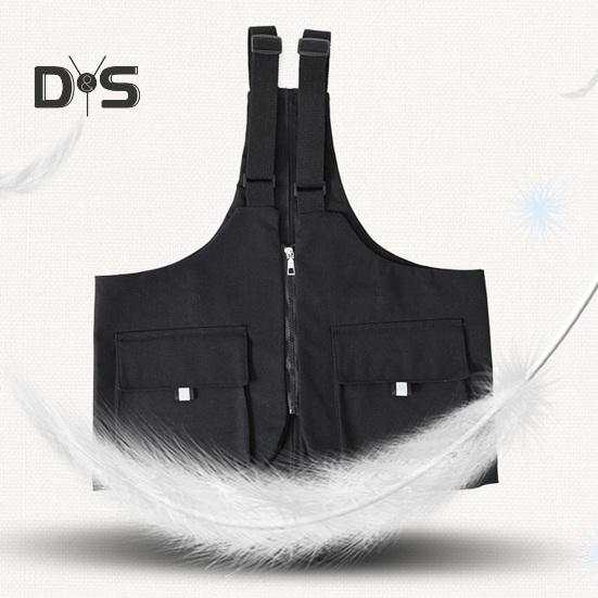 Summer Casual Waistcoat Bag Adjustable Shoulder Straps Solid Color Vest Bag Pockets Zipper Placket Outdoor Shoulder Backpack