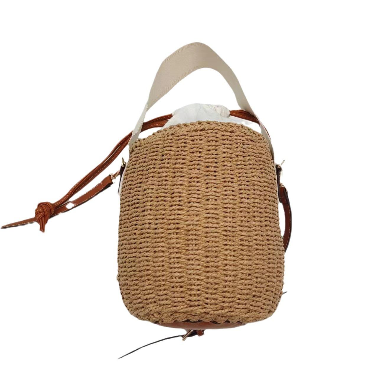 New Hand Woven Single Shoulder Crossbody Handbag, Straw Woven Women s Handbag, Large Capacity Ribbon Handbag