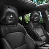 Universal Fit Auto Accessories 2PCS Car Headrest Cover with Scary Face Printing, Breathable Stretch Knitted Knit Fabric Dust Cover, Halloween