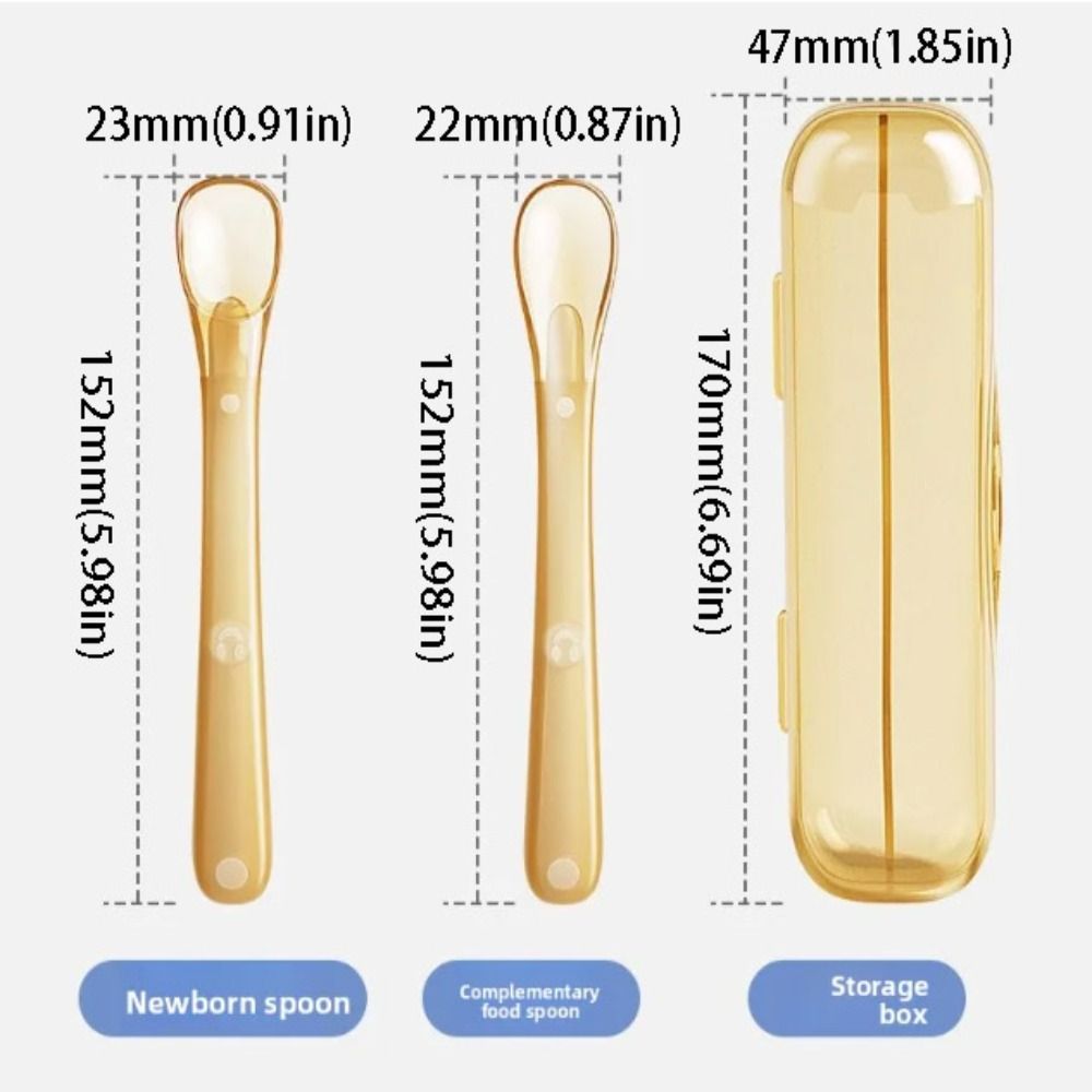 Weiche Silikon Baby Löffel Leicht zu Reinigen Mini Größe Beikost Löffel Sicheres Design Staubdichte Abdeckung Ergonomischer Löffel Zahnungszeit