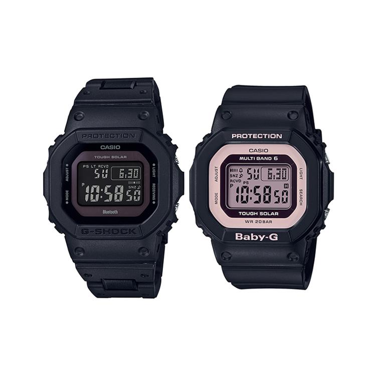 CASIO Unisex Pair Table Series Black Watch GW-B5600BC-1B&BGD-5000U-1BPR