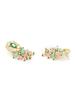 Rosa und Grüne Perlen Cluster Tropfen Kundan Choker Halskette Ohrringe und Ring Set für Damen