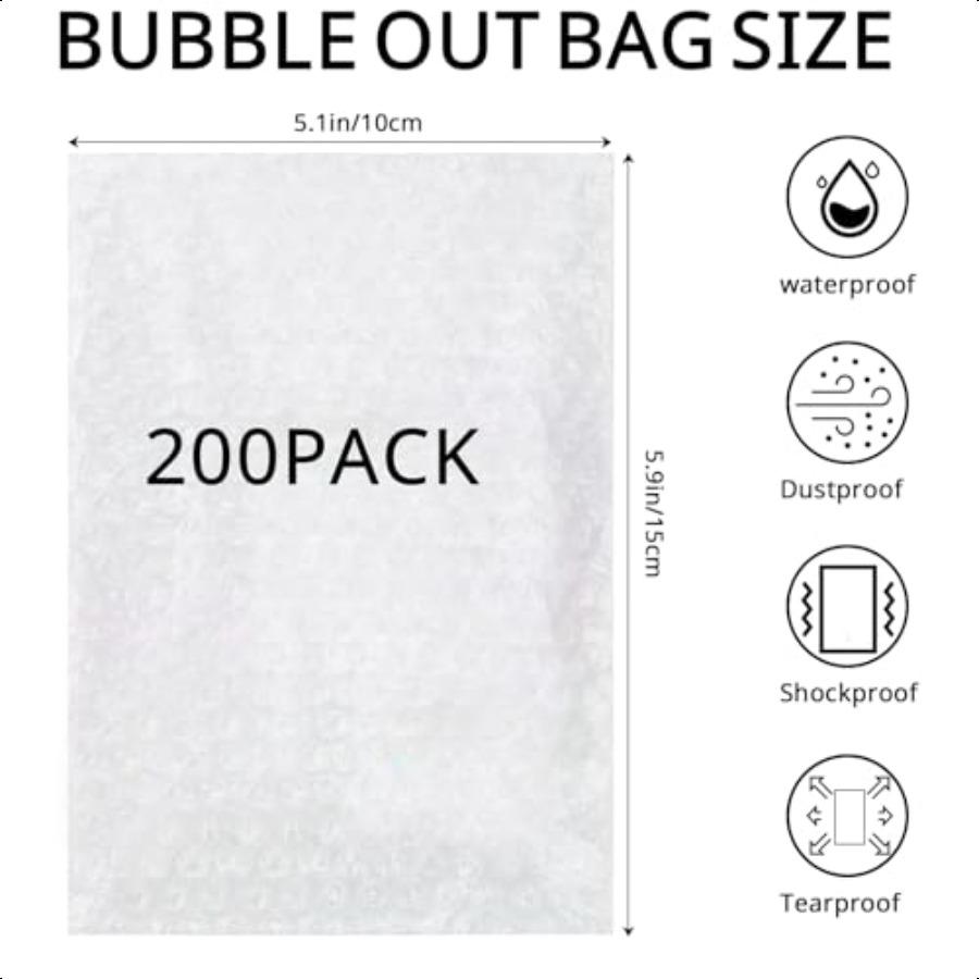 

200Pcs 5 x 6 Bubble Out Bags Pouches Clear Bubble Pouches Wrap Bag for Shipping Double Walled Bubble Cushioning Bags for Packin United States