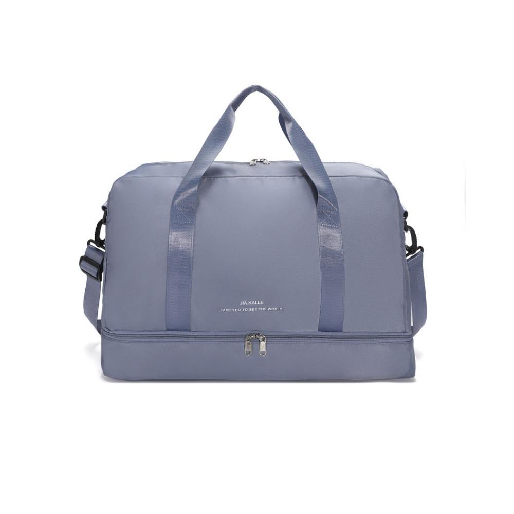 

Large Capacity Women s Fitness Handbag Expandable Gym Shoulder Bag Business Trips светло-синий