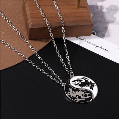 Jewelry Chinese Style Men Couple Necklace Gossip Dragon Pendant Yin Yang Necklace Clavicle Chain