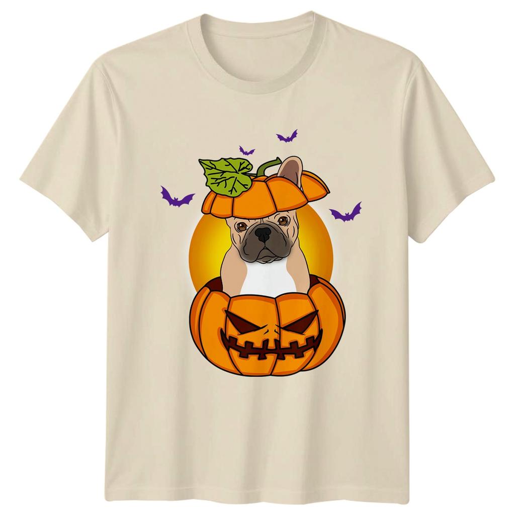 French Bulldog In A Pumpkin TShirt French Bulldog Pumpkin Bats Halloween Dogs