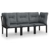 VidaXL Garden Lounge Set 3 Pcs, Patio Furniture Set, Outdoor Furniture, Patio Chair, Modern, Black and Grey 3187731