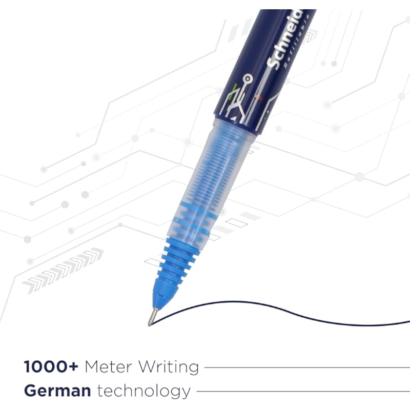Luxor Schneider Lx Max Roller Ball Pen, Pack Of 2 - Blue, Needle Tip, 0.5Mm, 100% German Technology, 1000+ Mtrs Writing