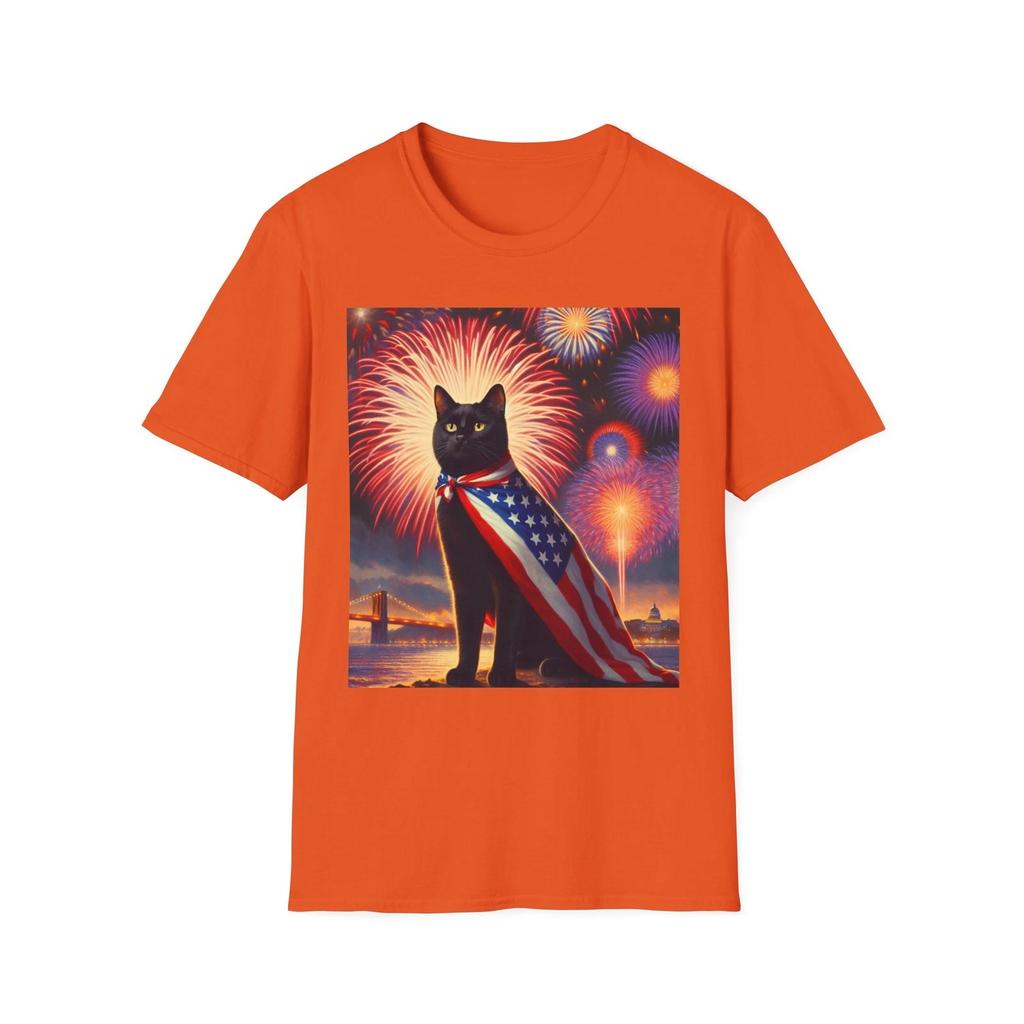 Patriotisches Schwarzes Katze Süßes T-Shirt - Tolles Geschenk, Katzenliebhaber