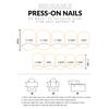 24PCS French Short Square Press On Nails Lightweight & Easy To Stick False Nails for Women Nail Art Decoration