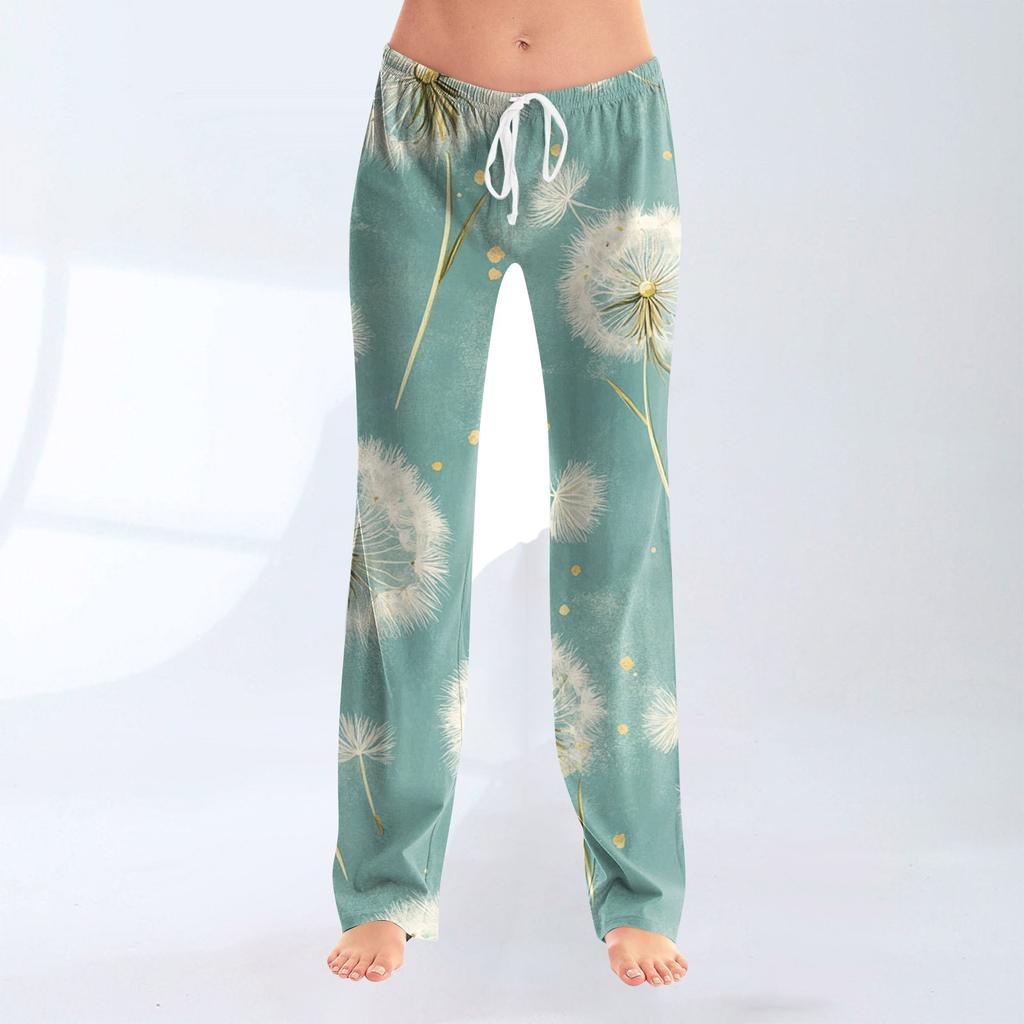 Women's Fashion Loose Casual Bow Printed Casual Pants