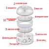 2.5L 50HZ 650W Multifunctional Timing Electric Boilers 2-Layer Rapid Egg Cooker Steamer Egg Electric Steamer