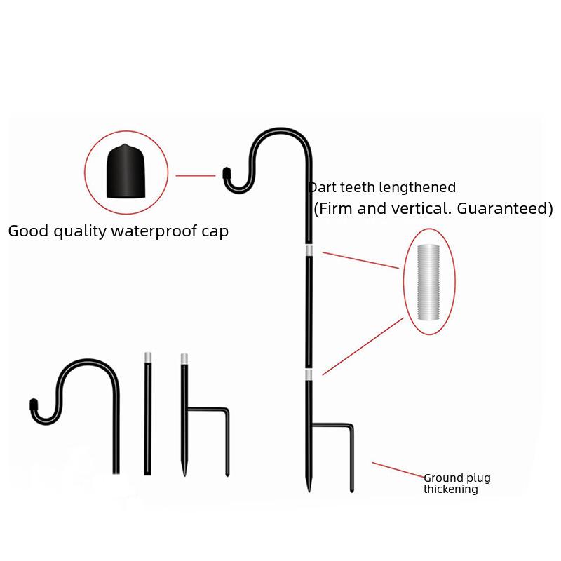 Rostbeständiger Outdoor-Schäferhaken aus Eisen mit abnehmbarem Erdspieß