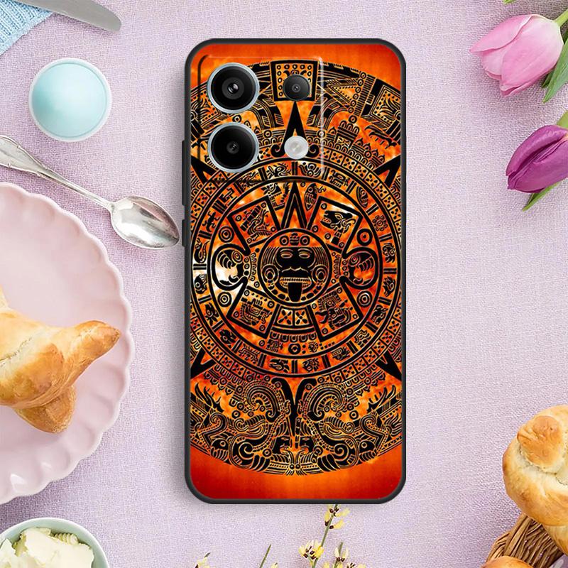 Mayan Calendar Wood Pattern Case For Xiaomi Redmi Note 13 Pro Note 12 11 9 10 Pro 10S 11S 12S Redmi 13C 10C 12C Cover